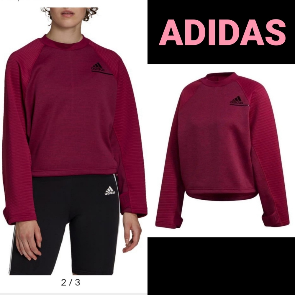 Adidas Women's Athletics Z.n.e. Cold. Rdy Crew Sweatshirt In Power Berry